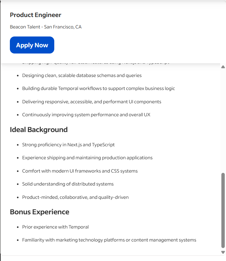 Job listing screenshot 3